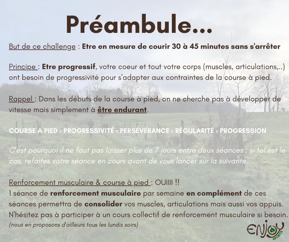 Reprise course Etape 1